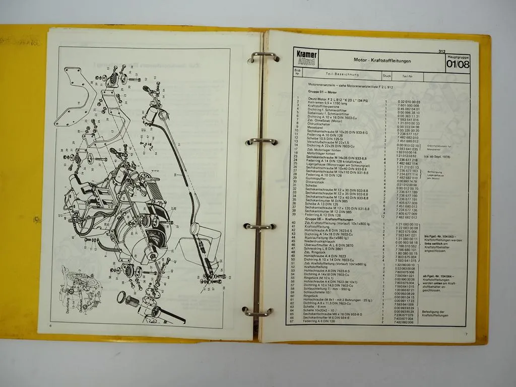Kramer Allrad 312 Schaufellader Ersatzteilliste Ersatzteilkatalog 1977