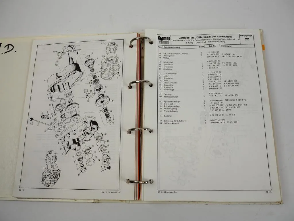 Kramer Allrad 312LE/LEx Schaufellader Ersatzteilliste Parts List 1994