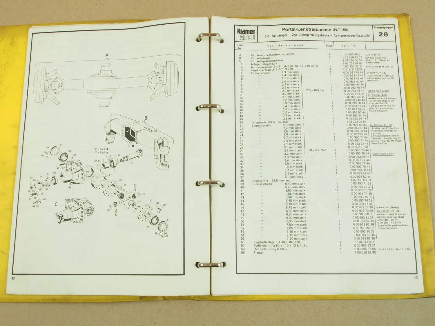 Kramer Allrad 415 Baggerlader Ersatzteilliste 1973