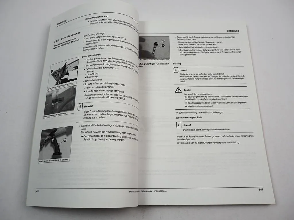 Kramer Allrad 418 teleskopic Schaufellader Betriebsanleitung 1998