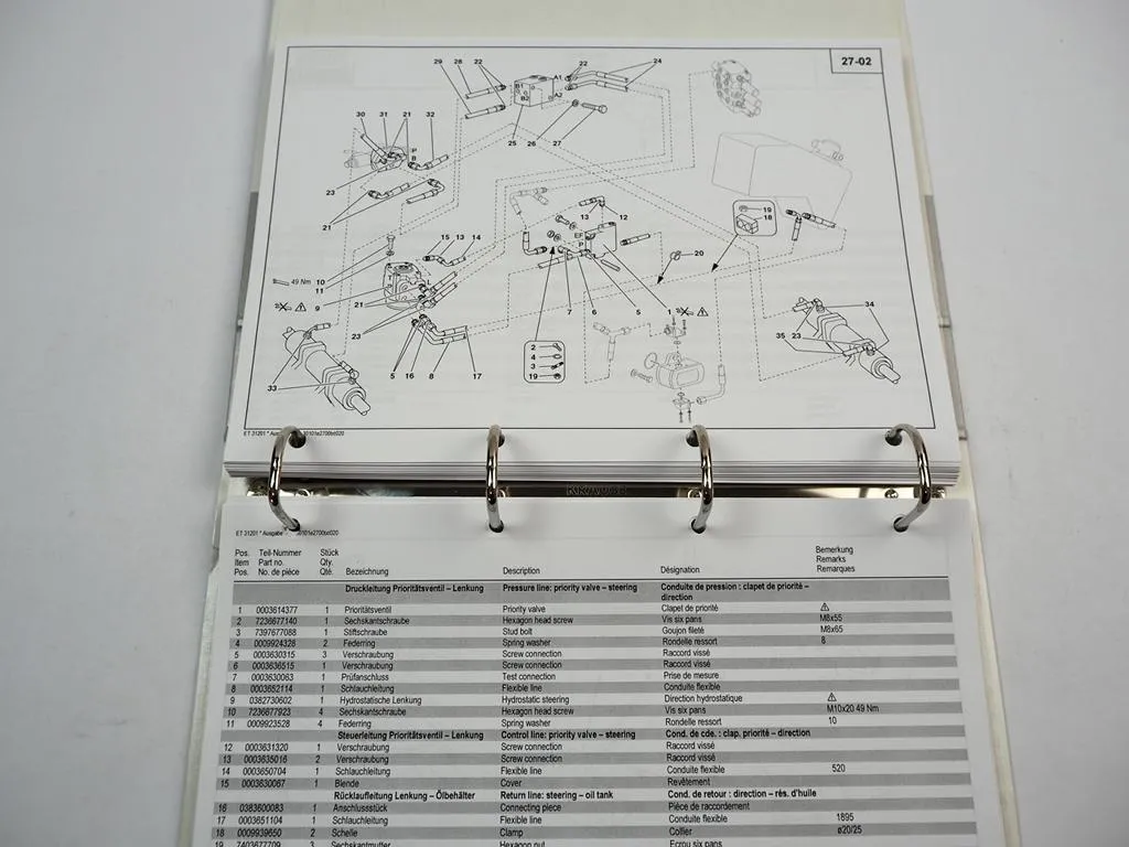 Kramer Allrad 521 telescopic Lader Ersatzteilliste 2002