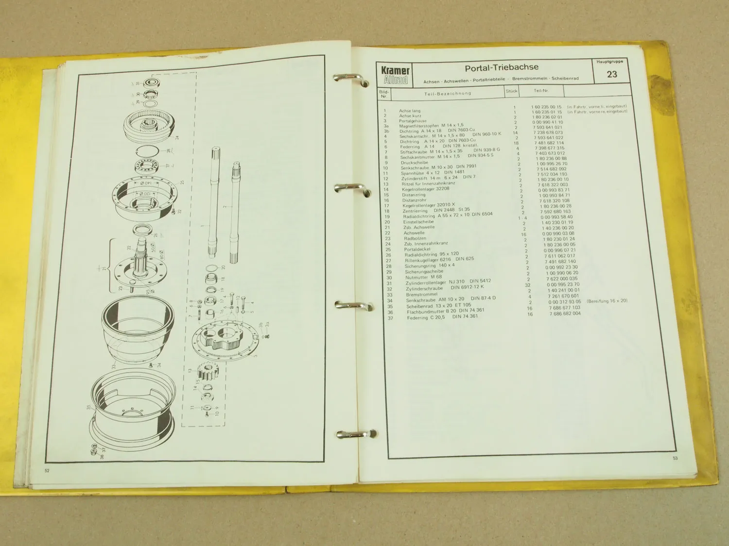 Kramer Allrad 811 Schaufellader Ersatzteilliste Ersatzteilkatalog von 1972-1974