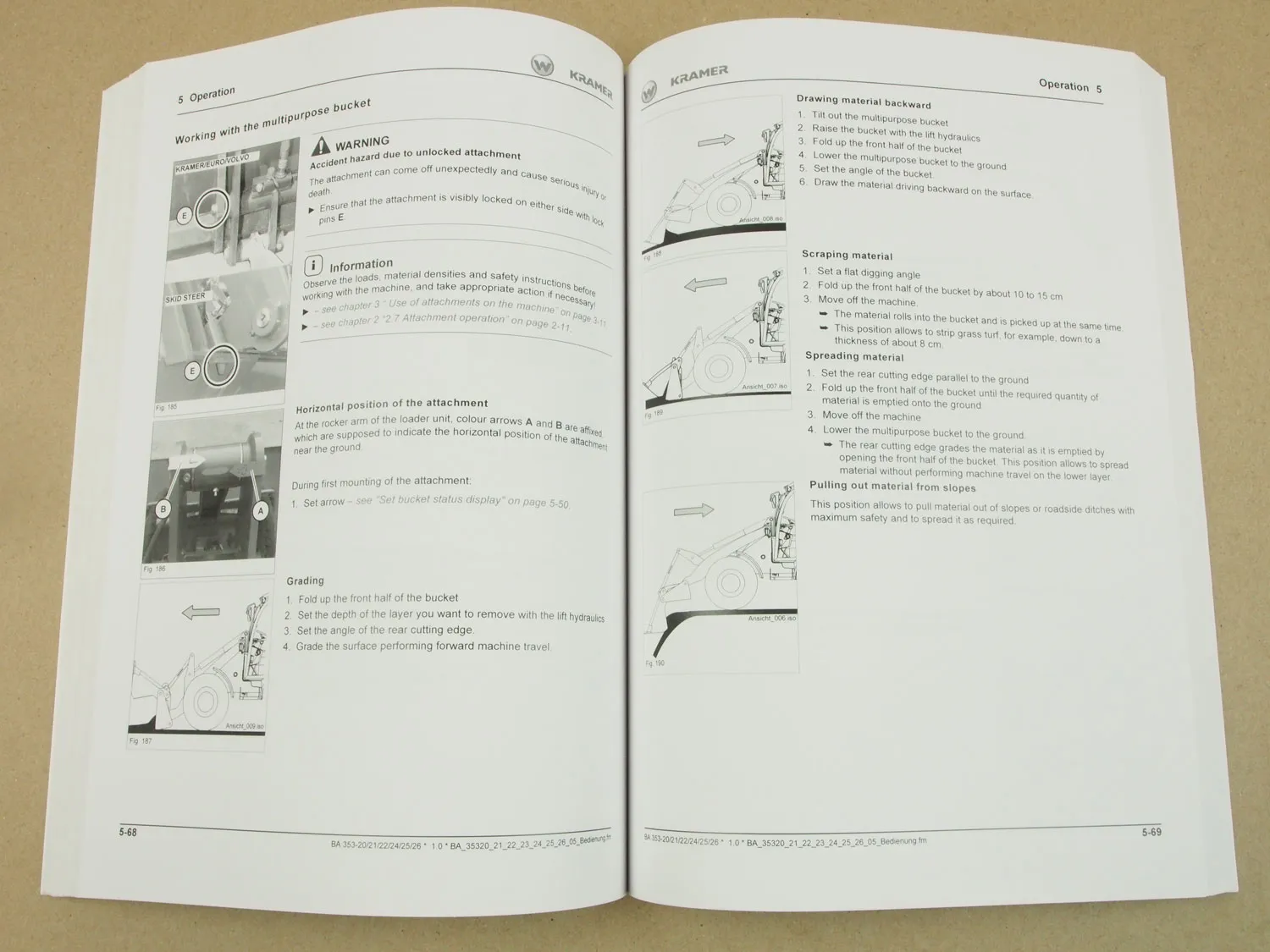 Kramer Allrad KL33.5 KL33.5L KL36.5 KL36.5L Wheel Loader Operators Manual 2019