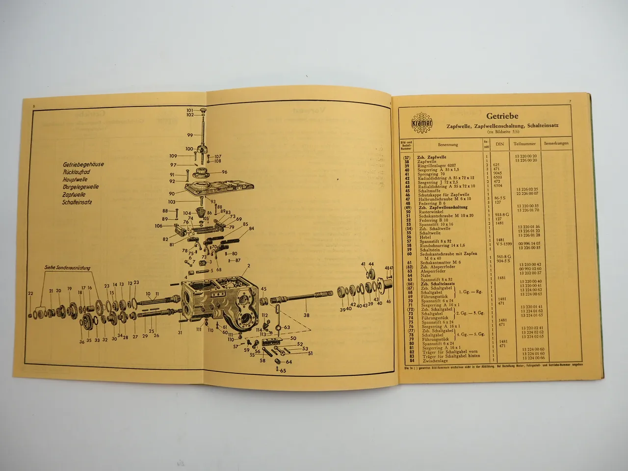 Kramer KB180 Schlepper Ersatzteilliste Ersatzteilkatalog 1958