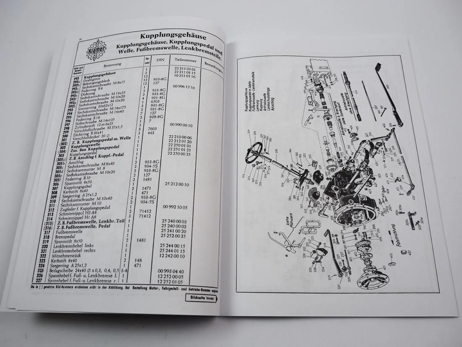 Kramer KL 22 Traktor Ersatzteilliste Ersatzteilkatalog