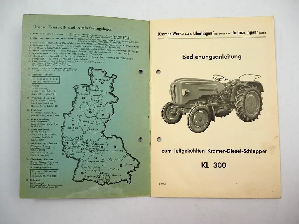Kramer KL300 Schlepper KL 300 Betriebsanleitung Bedienungsanleitung Wartung