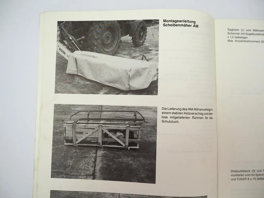 Krone AM 166 201 241 281 Scheibenmäher Betriebsanleitung Ersatzteilliste 1986