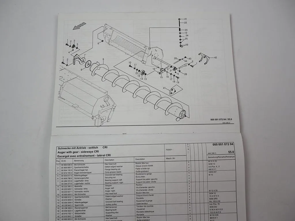 Krone BIG M II Mähaufbereiter Ersatzteilliste Spare Parts List 2006