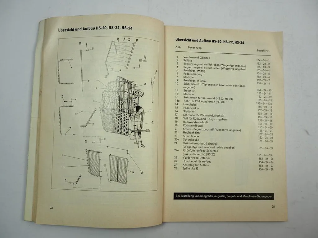 Krone HS Kombi 14 18 20 22 24 Ladewagen Betriebsanleitung Ersatzteilliste 1972