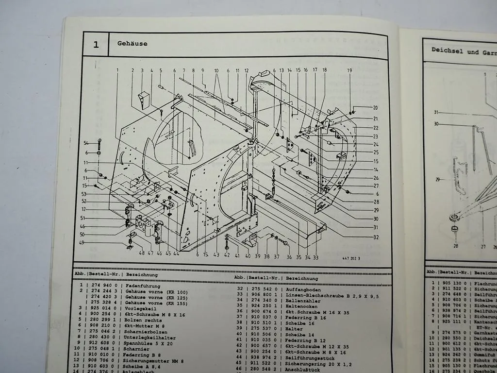 Krone KR 100 125 155 Rundballenpresse Ersatzteilliste