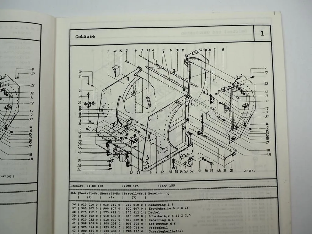 Krone KR 100 125 155 Rundballenpresse Ersatzteilliste Ersatzteilkatalog