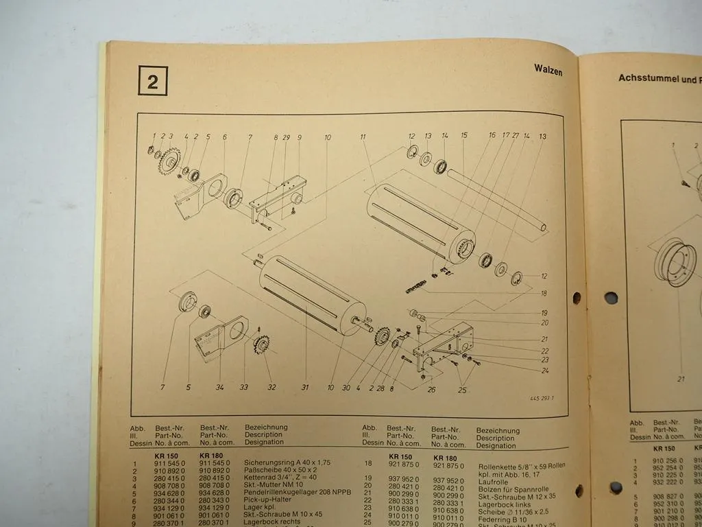 Krone KR 150 180 Rundballenpresse Betriebsanleitung Ersatzteilliste 1981