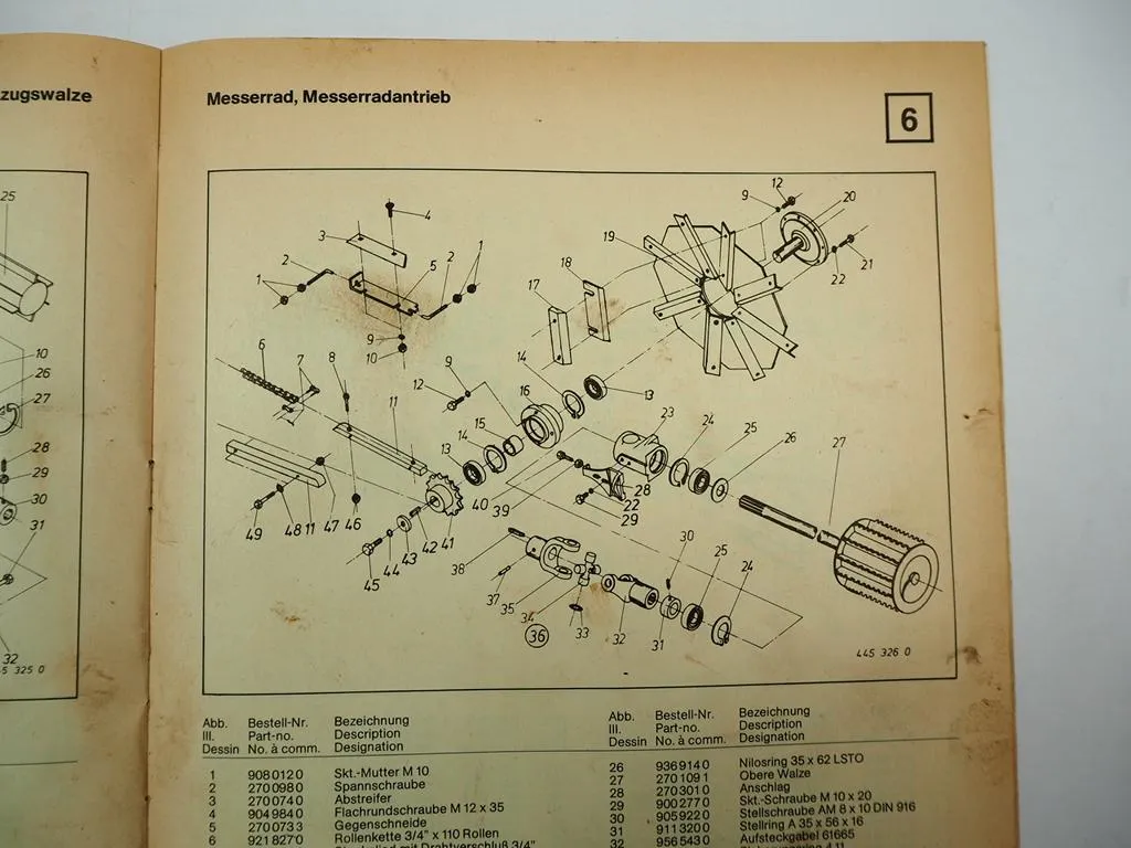Krone Mais Chopper Häcksler Betriebsanleitung Ersatzteilliste 1980