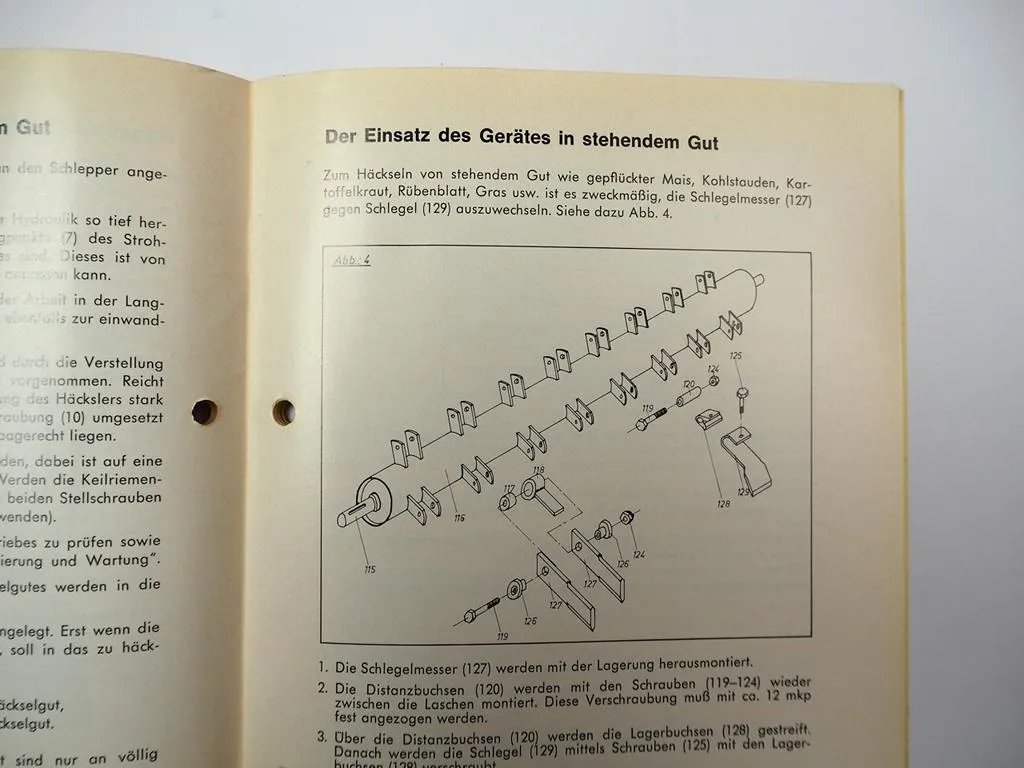Krone SH 1500 Nr. 109 Strohhäcksler Betriebsanleitung Ersatzteilliste 1969