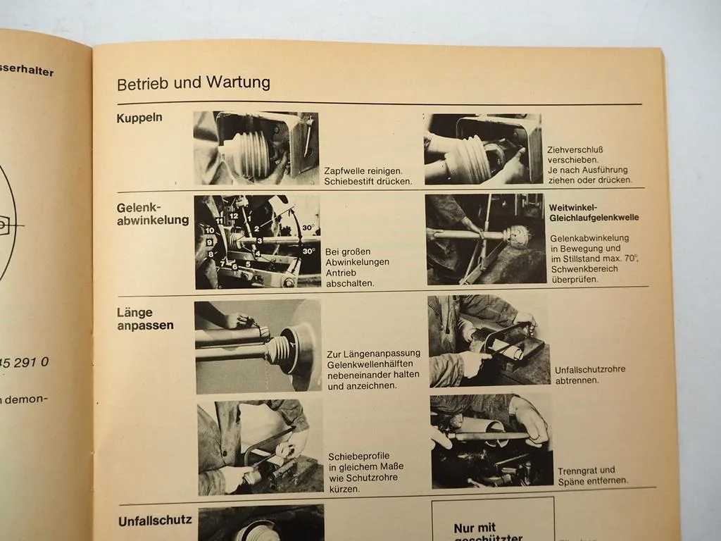 Krone TA2/190 Turbomäher Betriebsanleitung Ersatzteilliste 1980