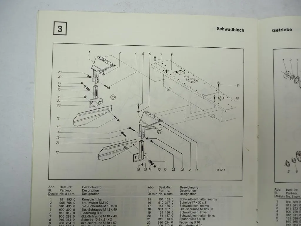 Krone TF 2/210 Turbomäher Betriebsanleitung Ersatzteilliste 1984