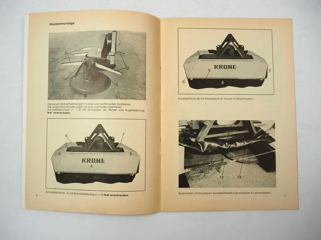 Krone TM2/210 Turbomäher Front Betriebsanleitung Ersatzteilliste 1979