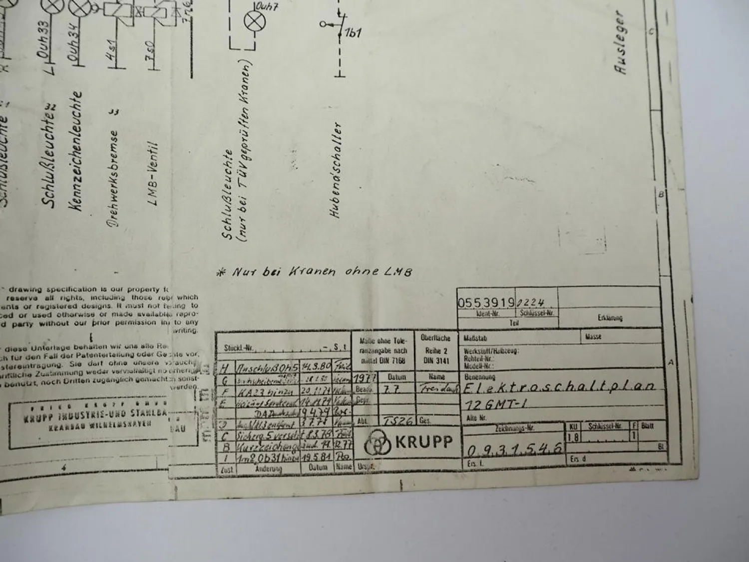 Krupp 12GMT-I Mobilkran Betriebsanleitung Bedienungsanleitung Wartung 1970/80er Jahre