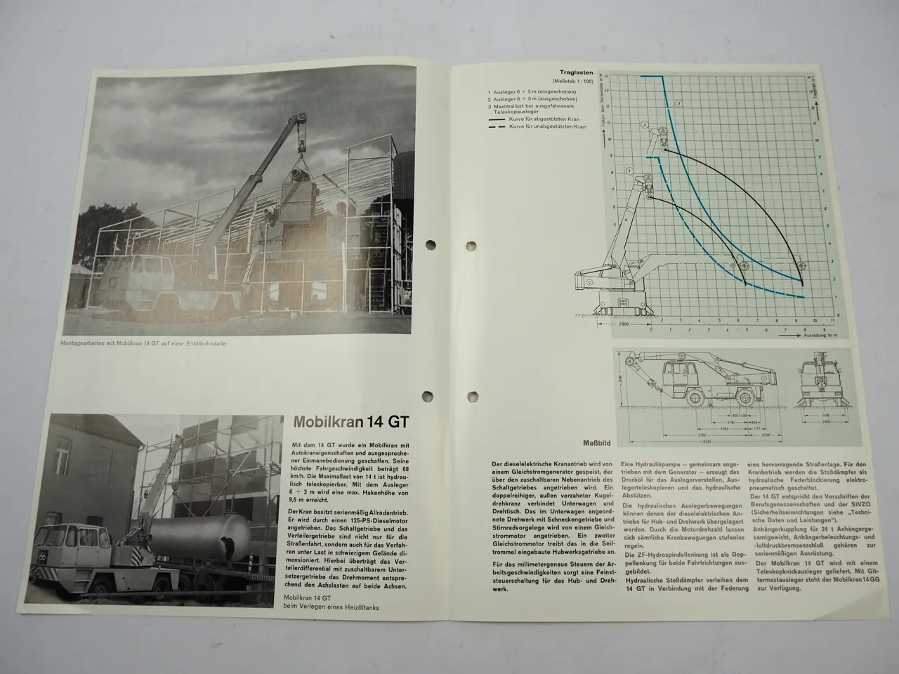 Krupp 14 GT Autokran Mobilkran Hydaulikkran mit Teleskopausleger Prospekt 1966