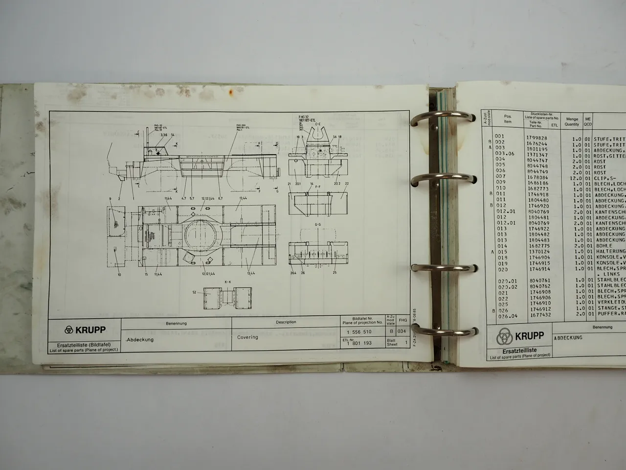 Krupp 25 GMT-AT Mobilkran Teleskopkran Ersatzteilliste Spare Parts List 1987
