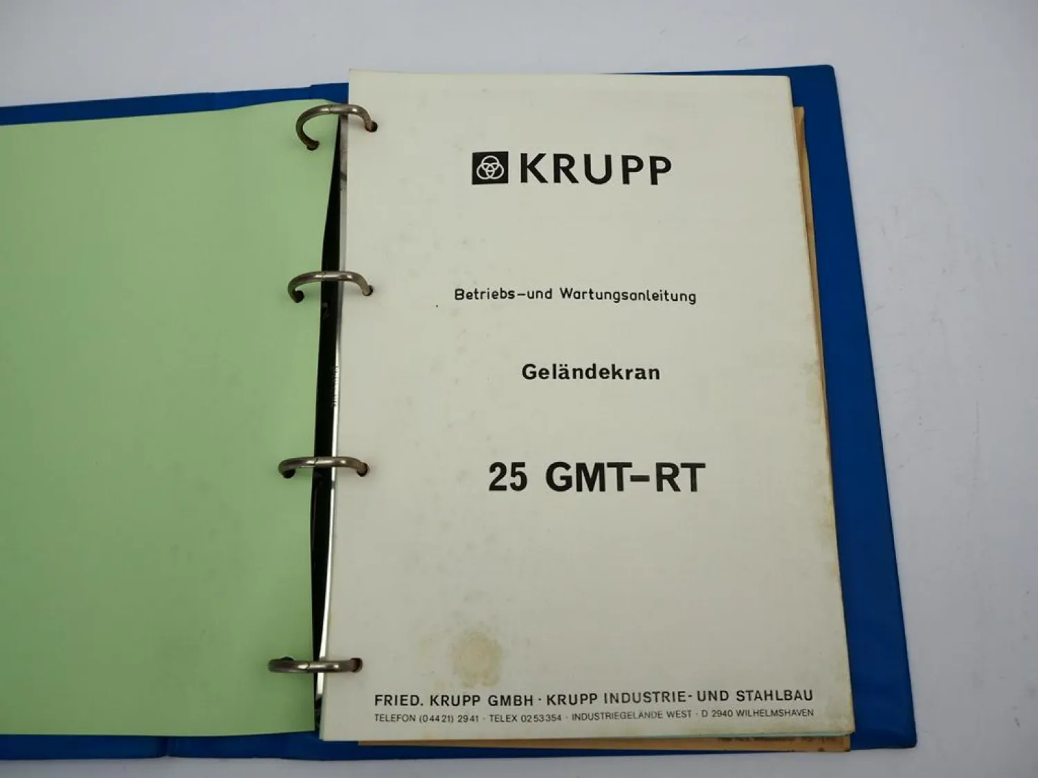 Krupp 25 GMT-RT Mobilkran Betriebsanleitung Bedienungsanleitung 1980er Jahre