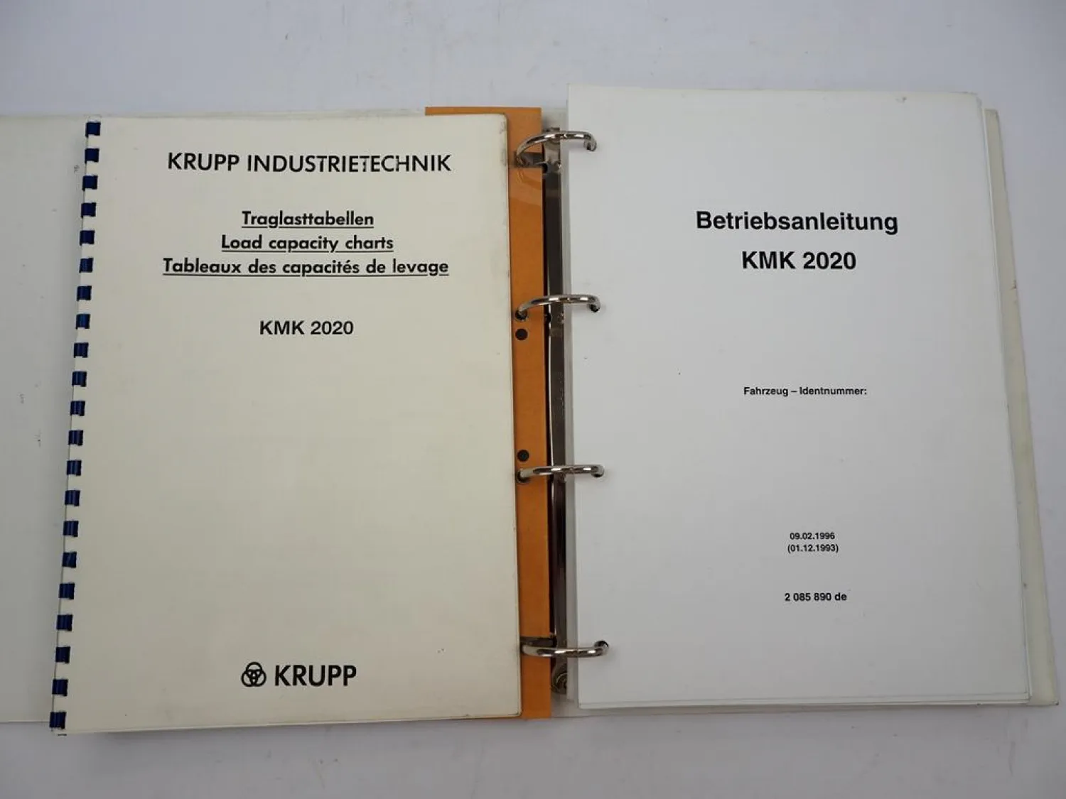Krupp KMK 2020 Mobilkran Betriebsanleitung Bedienungsanleitung Schaltplan 1996