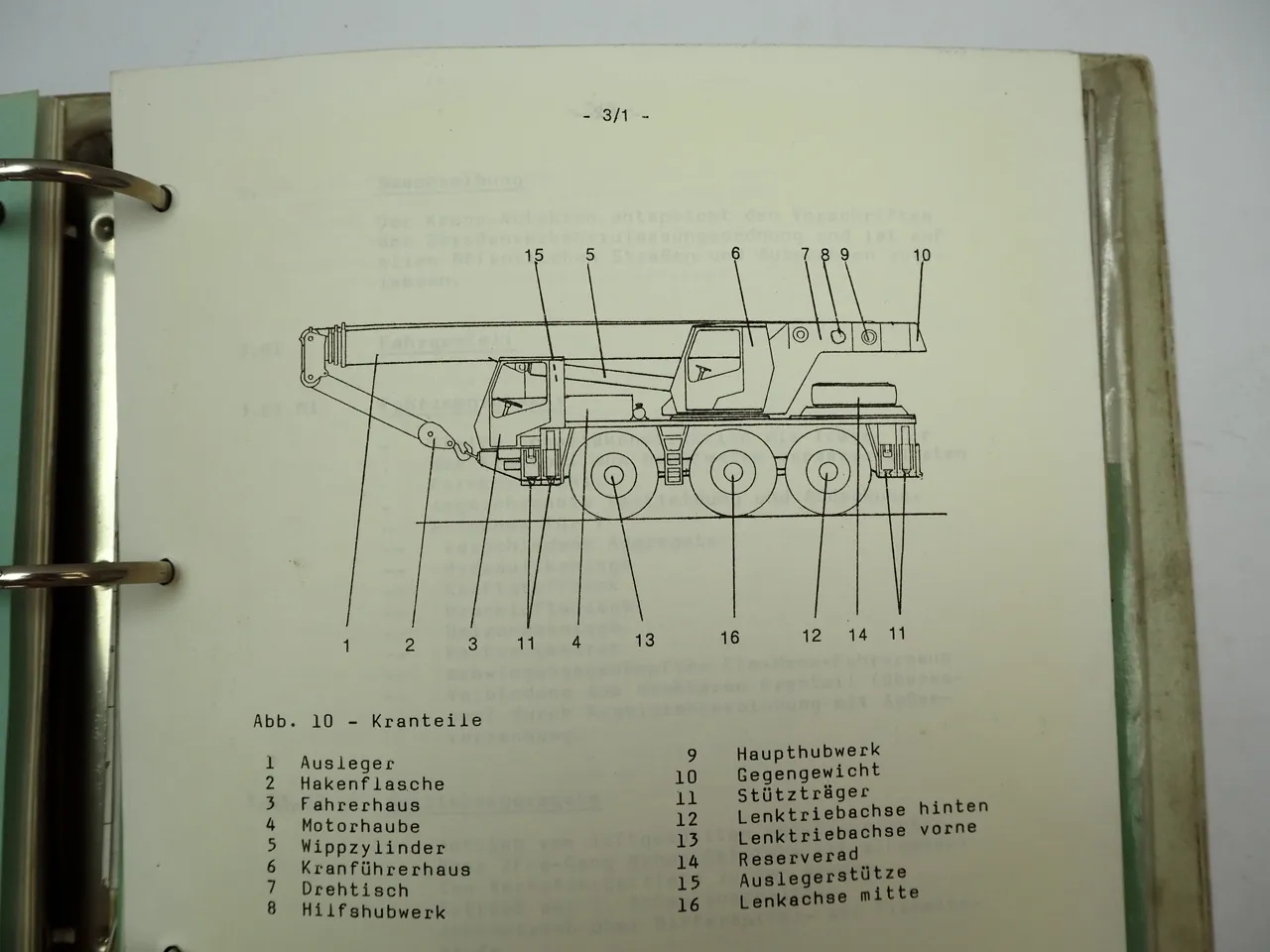Krupp KMK 3035 Mobilkran Betriebsanleitung Bedienungsanleitung ca. 1988