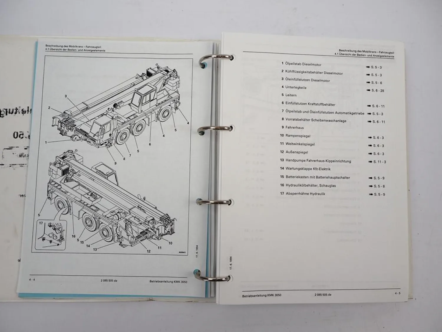 Krupp KMK 3050 Mobilkran Betriebsanleitung Bedienung Schaltplan 1994