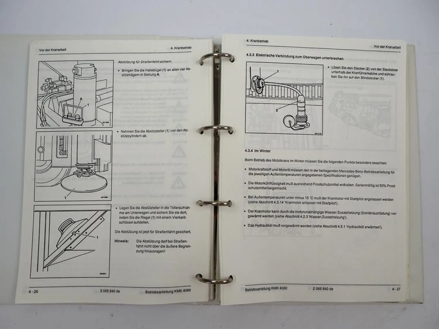 Krupp KMK 4080 Mobilkran Betriebsanleitung Bedienung Wartung Schaltplan 1991