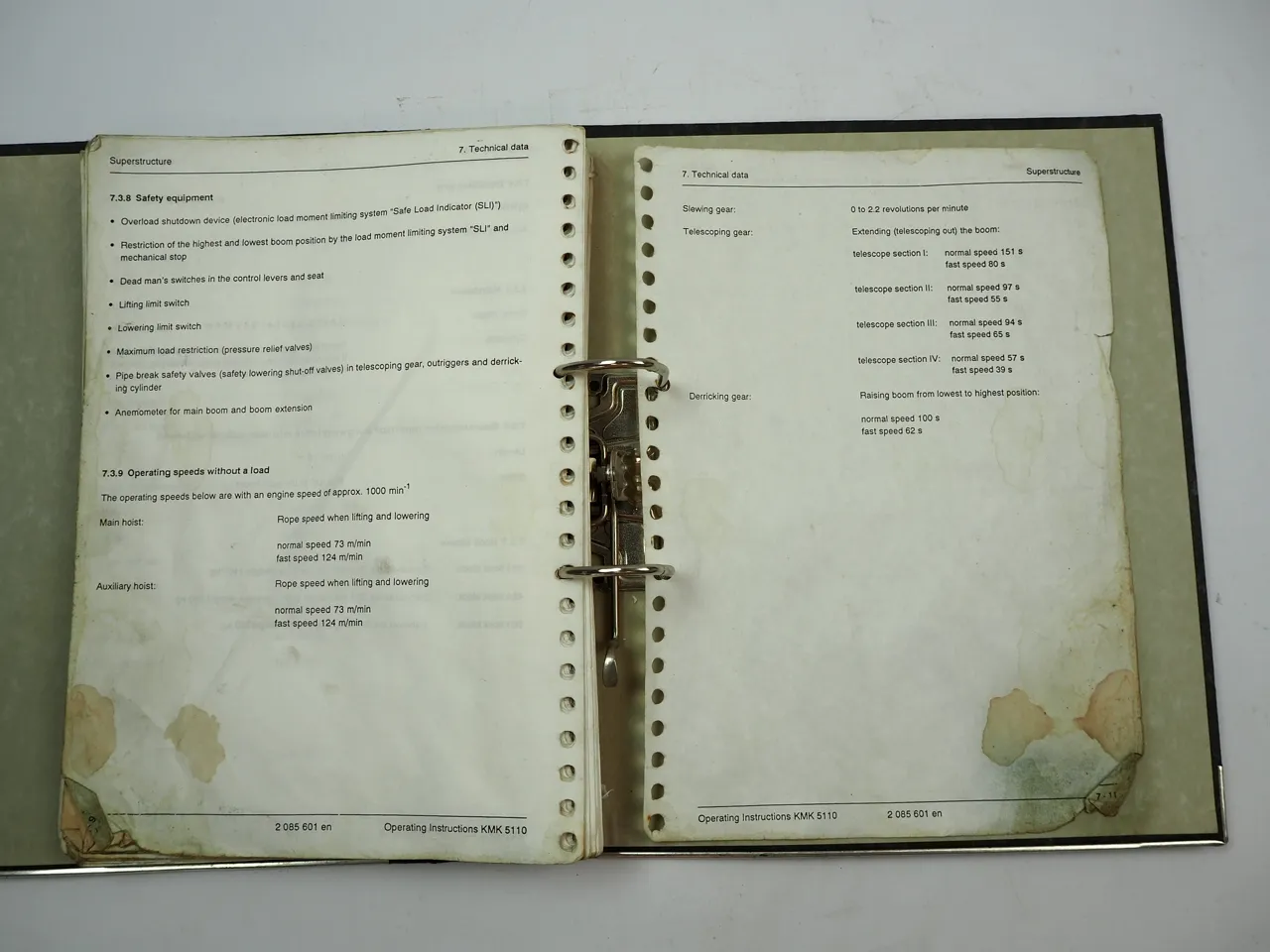 Krupp KMK 5110 Truck Crane Operating Instruction Bedienungsanleitung 1991