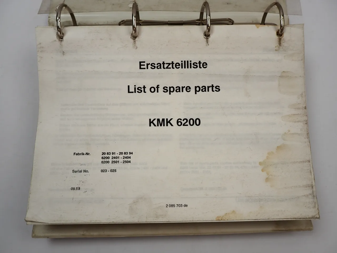 Krupp KMK 6200 Mobilkran Ersatzteilliste Ersatzteilkatalog Spare Parts List 1990