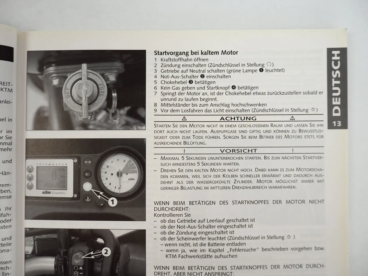 KTM 640 LC4 Adverture Bedienungsanleitung Owners Manual 2001