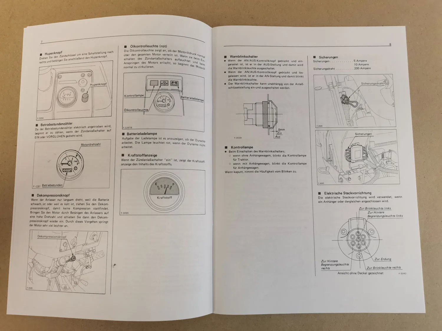 Kubota B6200 B7200 Traktor Betriebsanleitung