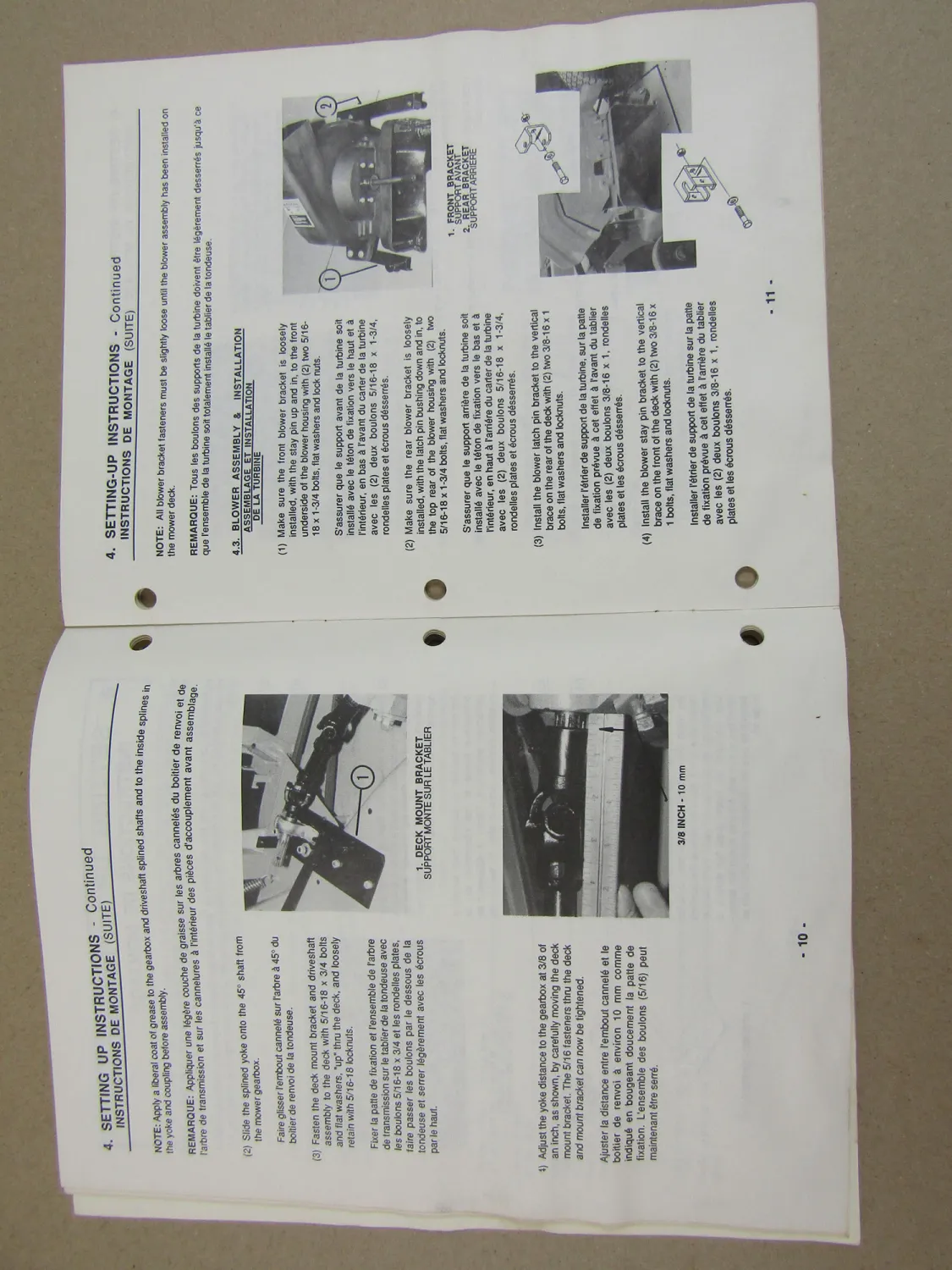 Kubota GC44T-E Grass Catcher Ramasseuse d herbe 4/1989 Operators manual Manuel d