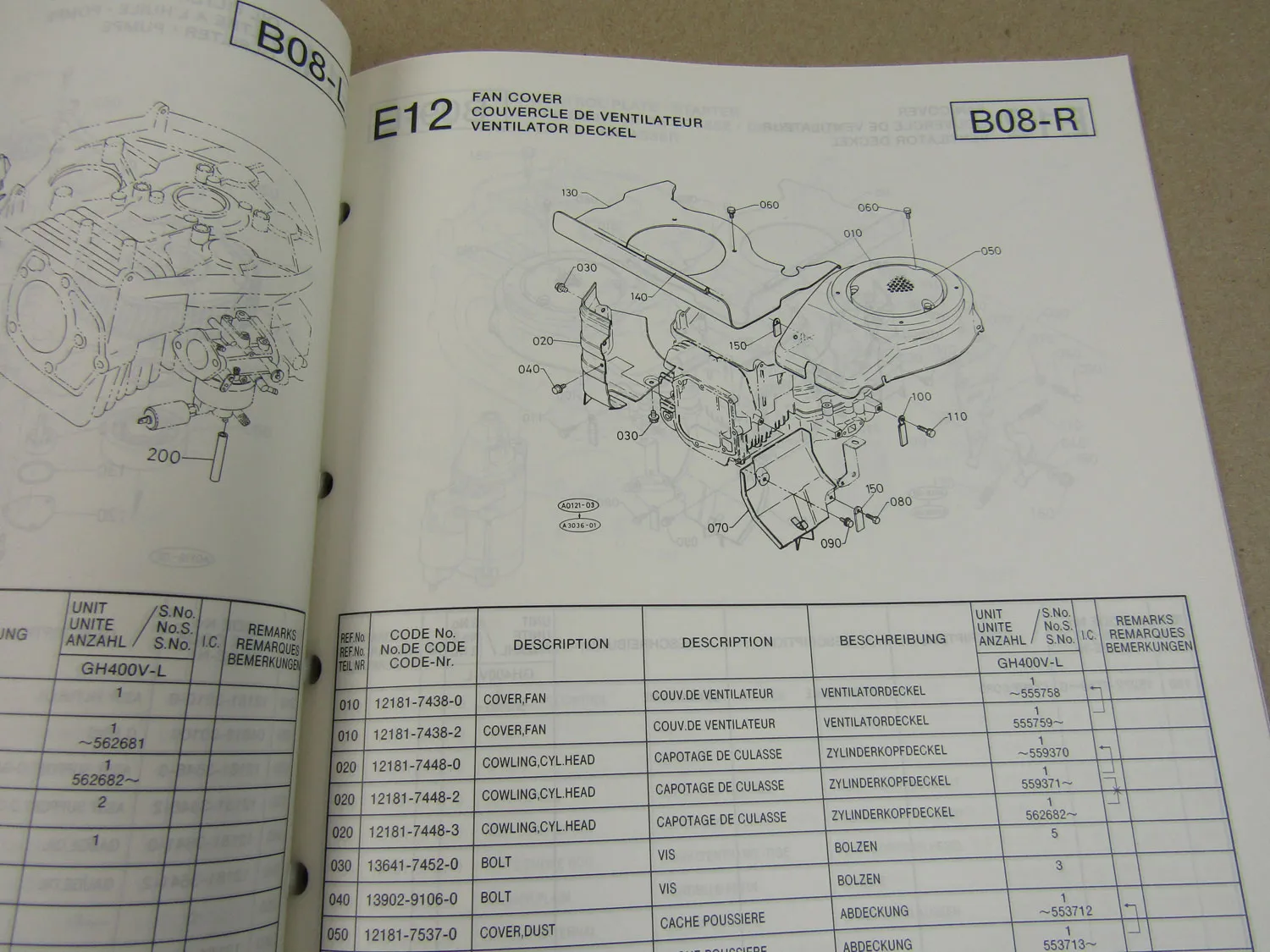 Kubota T1400 H Rasenmäher Bedienungsanleitung und Ersatzteilliste 1988
