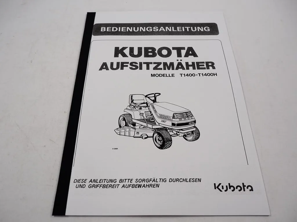 Kubota T1400 T1400H Rasenmäher Betriebsanleitung