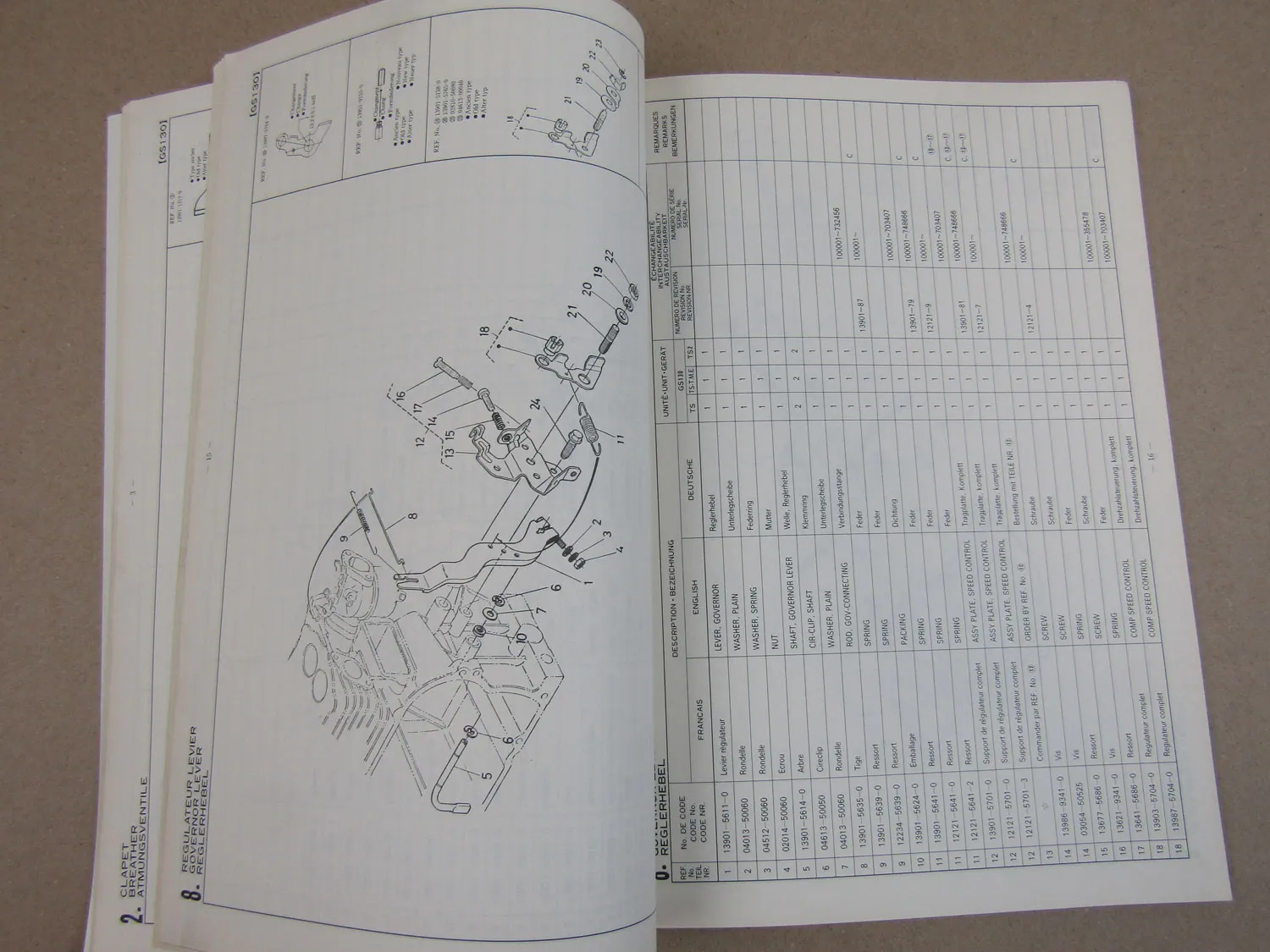 Kubota T250 T350 Einachsschlepper Ersatzteilliste Parts List Liste des piece 83
