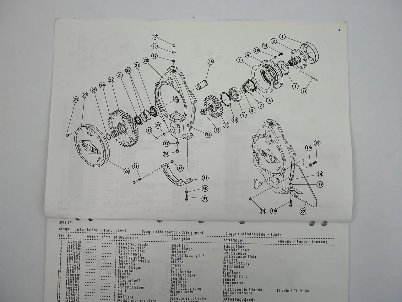 Kuhn EL81 EL81M Rotorfräse Ersatzteilliste Parts List Pieces de Rechange 1994