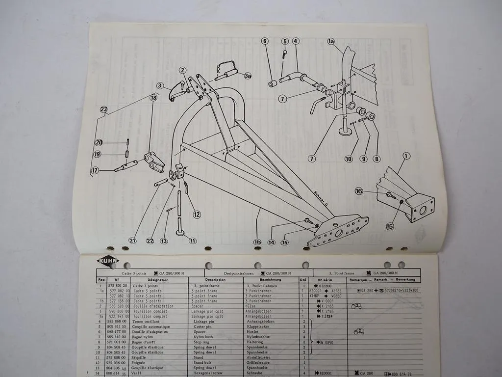 Kuhn GA 280 300NM 300N Giroschwader Ersatzteilliste Parts List Pieces de rechange