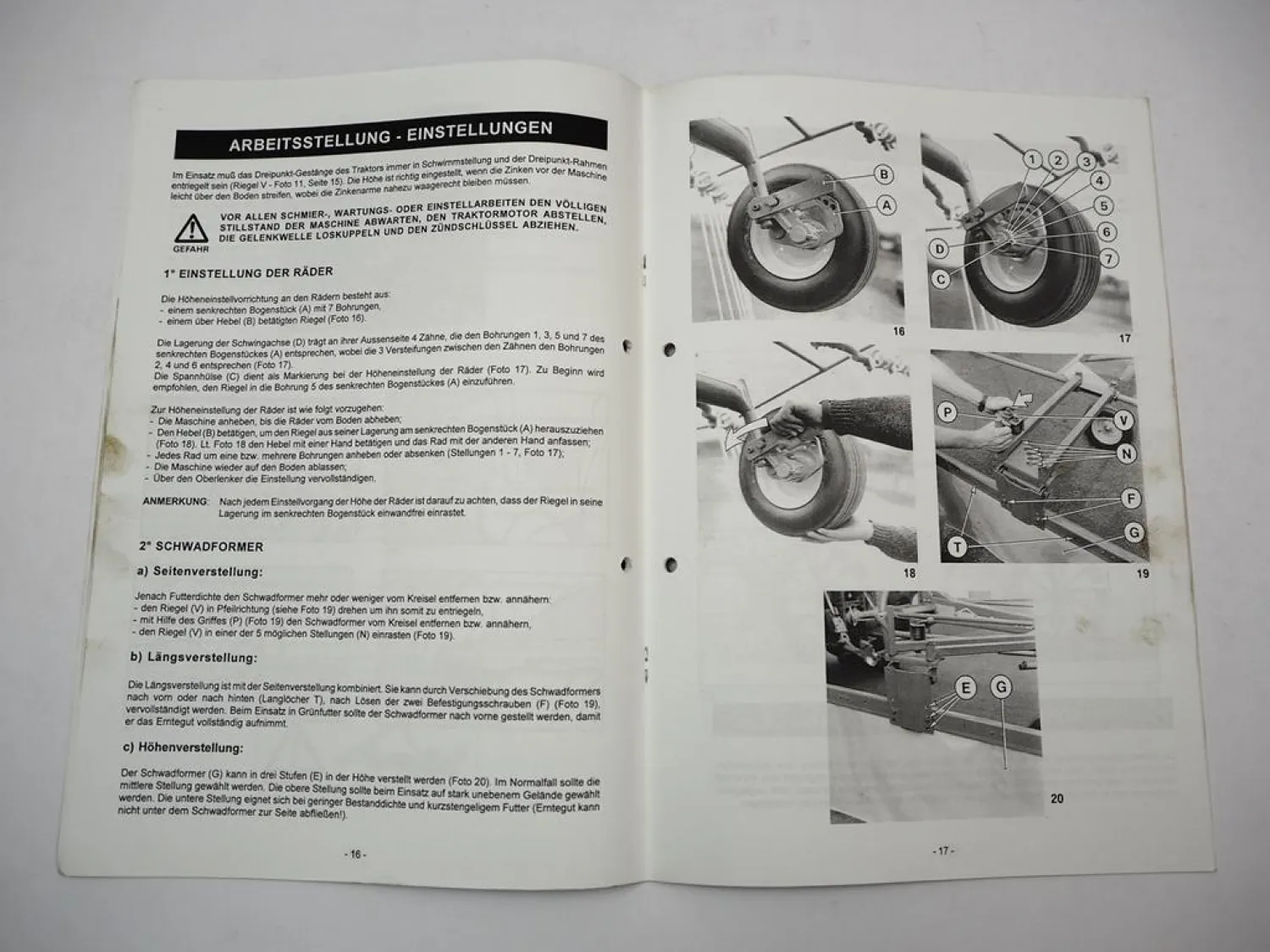 Kuhn GA 3201 3501 4101 GM Giroschwader Betriebsanleitung Montage 1995