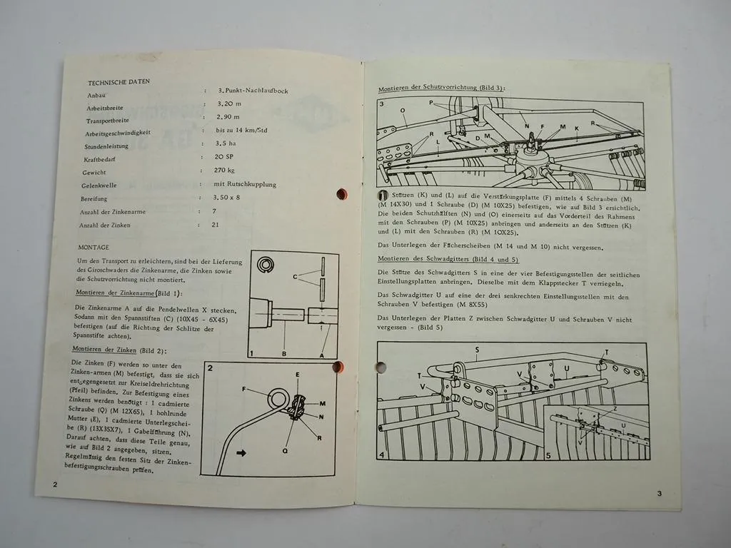 Kuhn GA300 NM Giroschwader Betriebsanleitung Bedienungsanleitung