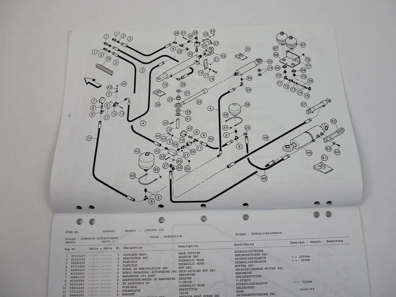 Kuhn GMD902 Giromäher Ersatzteilliste Spare Parts List 2004