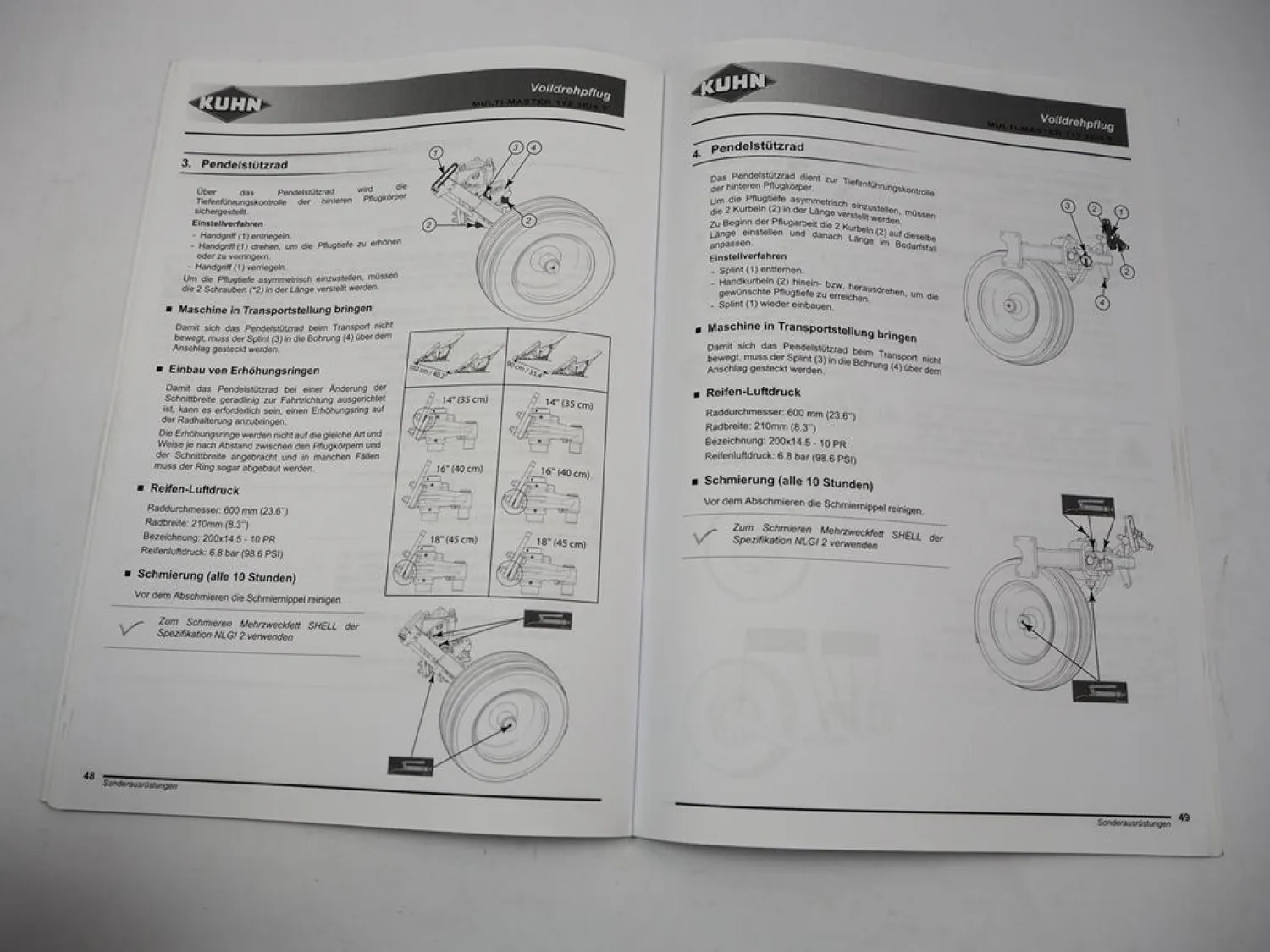 Kuhn Multi Master 112 3E 4T Volldrehpflug Betriebsanleitung 2006
