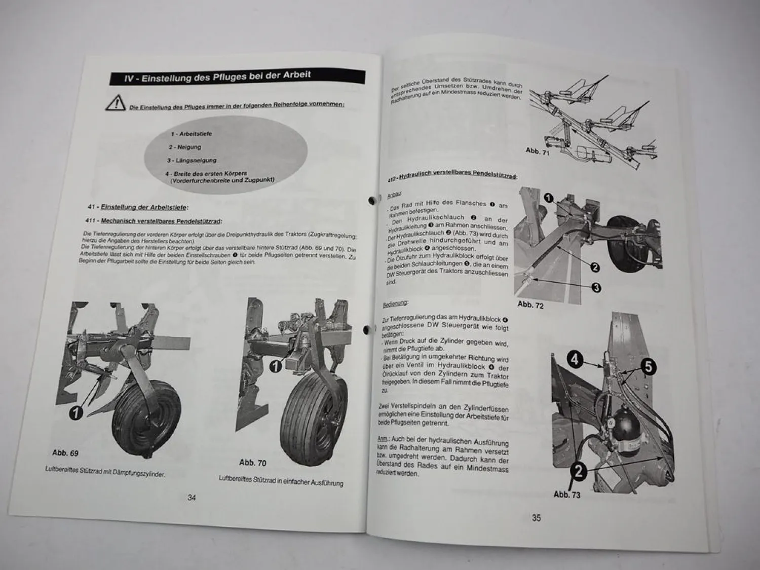 Kuhn Multimaster 120 T Master 120 NSH Huard Pflug Montage Betriebsanleitung 1999