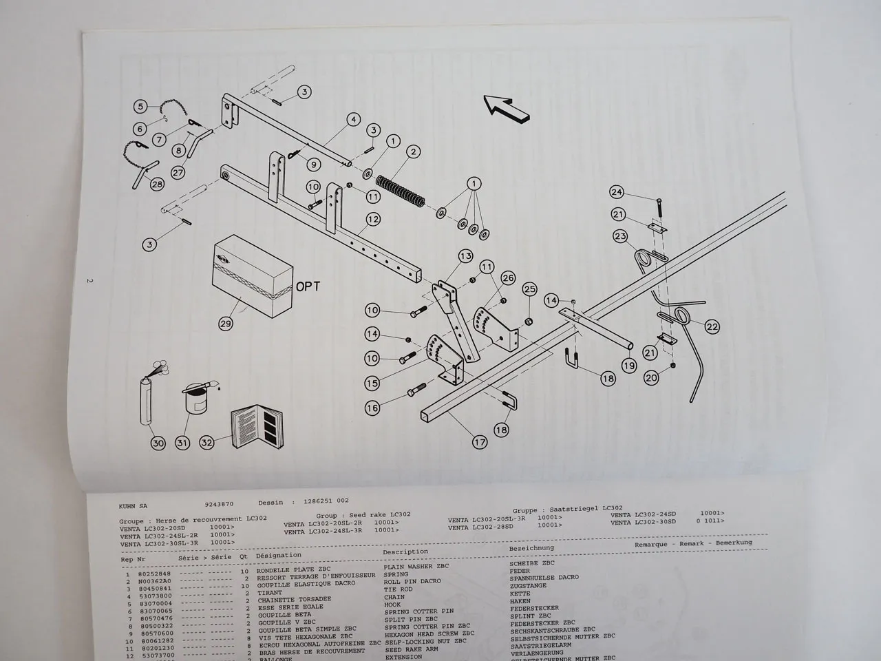 Kuhn Venta LC Sämaschine Drillmaschine Ersatzteilliste Spare Parts List 2002