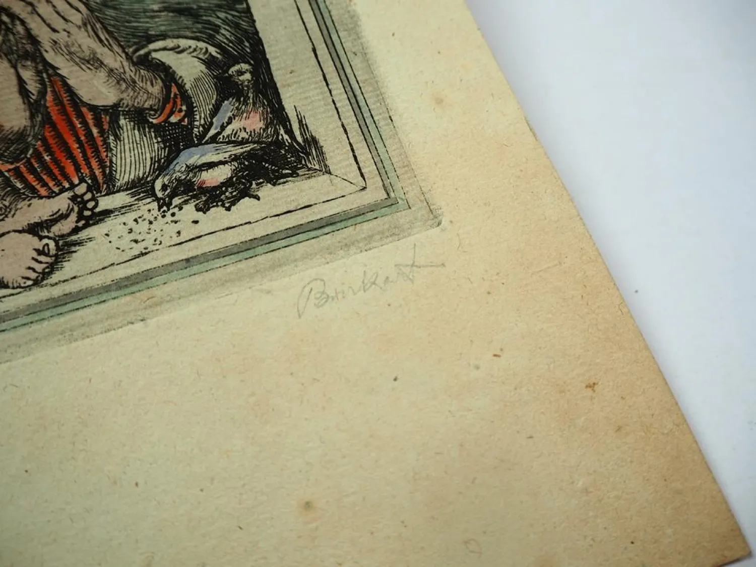 Kupferstich koloriert Maria mit Jesus Kind signiert ca. 1900/40