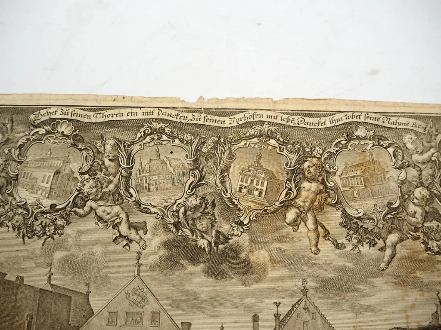 Kupferstich Philipp Andreas Kilian Das Annakolleg in Augsburg ca. 1750