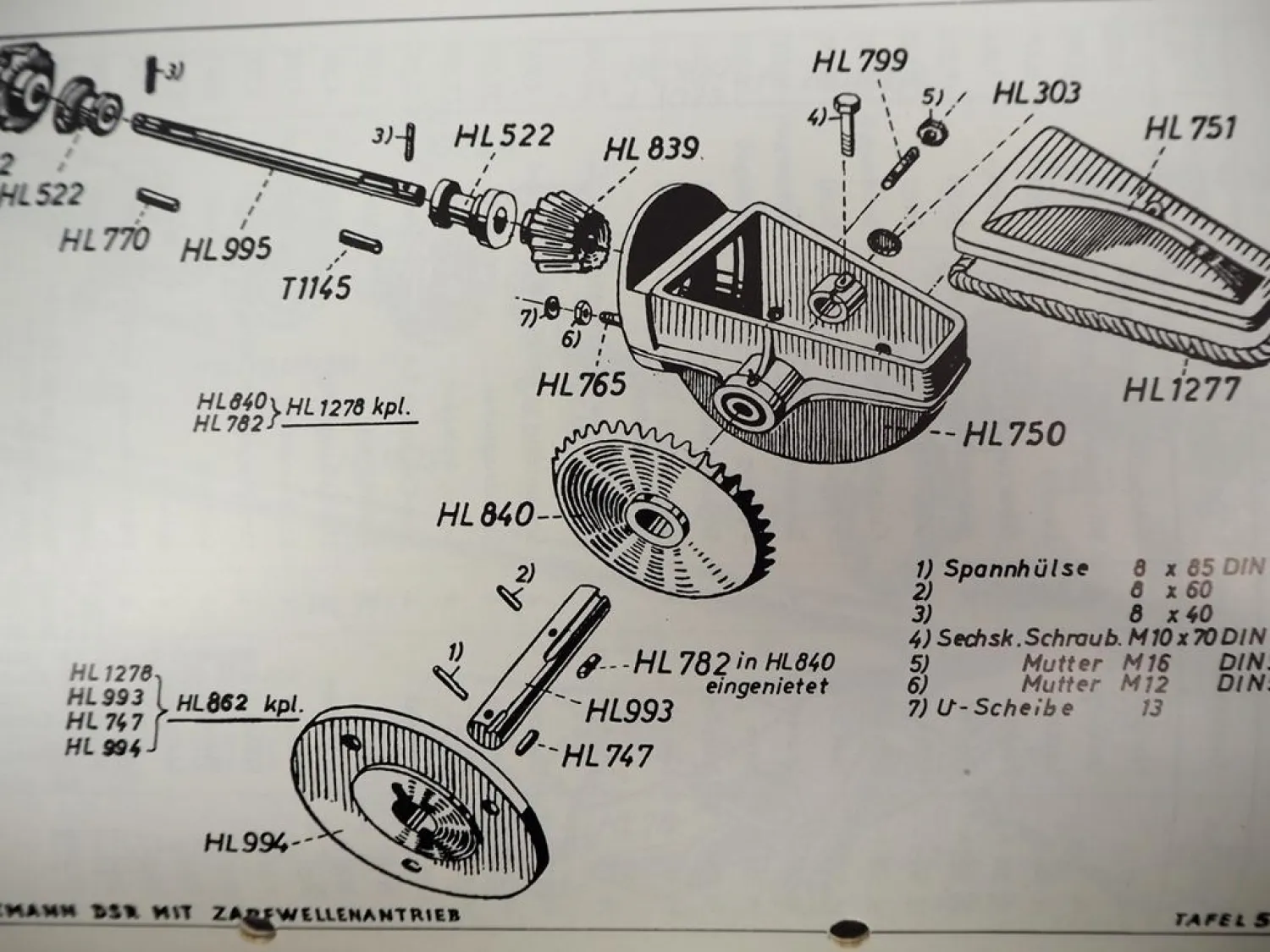 Kuxmann DSR Vorratsroder mit Zapfwellenantrieb Ersatzteilliste 6 / 1965