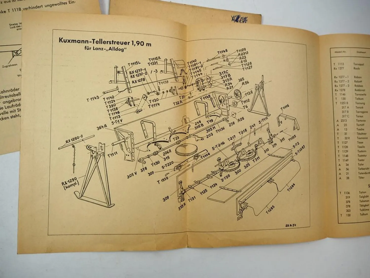 Kuxmann Vilmo Düngerstreuer für Lanz Alldog Betriebsanleitung Ersatzteilliste