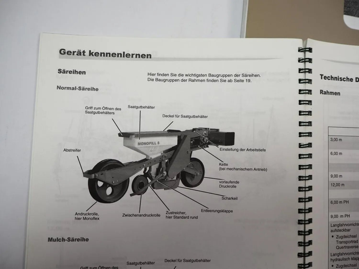 Kverneland Accord Monopill S Drillmaschine Betriebsanleitung Ersatzteilliste 2004